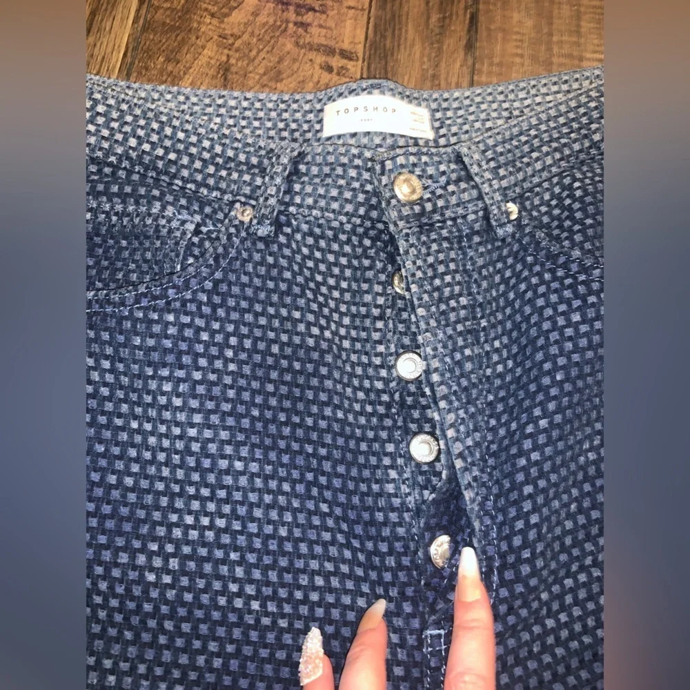 Topshop kort denim knit  flares high rise winter woven casual jeans 120$ pants